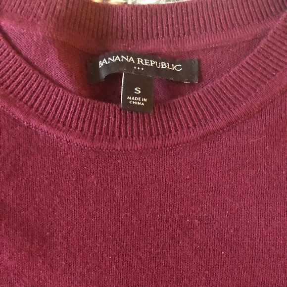 Banana Republic Tie Sleeve Burgundy Maroon Scoop Neck Sweater - Picture 4 of 5